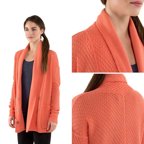 lululemon athletica Sweaters - Lululemon Post Practice Cardigan Sweater Peach
